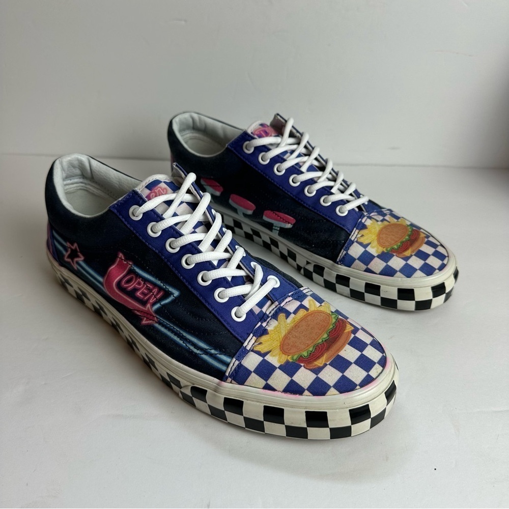 Vans Custom Culture Diner Theme Sneakers Men's Size 12 EU 46 Shoes Rare